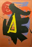 Sky Warrior by John Hoyland, print and woodblocksigned, sold Dec 2024