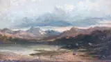 Figures in an extensive landscape by Charles Radclyffe, oil on panel, sold Dec 2024
