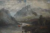 Highland landscape with cattle by William Langley, oil on canvas, offered Dec 2024