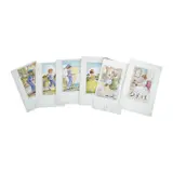 Six original 1930’s watercolours for postcard designs by Elsie Naumann, watercolor, sold Dec 2024