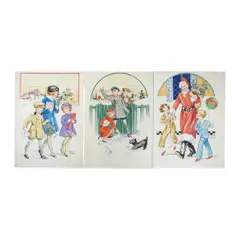 s watercolours on card, Childrens by Rene Cloke, watercolor, sold Dec 2024