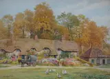 ‘Swan Green by Alfred Robert Quinton, watercolour on card, sold Dec 2024