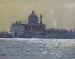 Santa Maria della Salute by Ken Howard, watercolour, sold Dec 2024