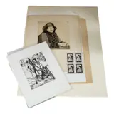 A folio of assorted etchings and drawings by Carl Wragg, etching, sold Nov 2024