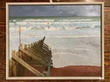 Breakers in a Northeasterly by Richard Dack Rsma Eagma, oil on board, sold Jun 2025