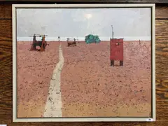 Pakefield Beach: Autumn by Richard Dack Rsma Eagma, oil on board, sold Jun 2025