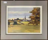 View of Norwich from Mousehold Heath by Mo Teeuw, oil on canvas, sold Jun 2025