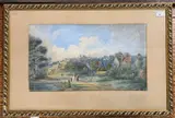 Travellers in a landscape by John Sinclair, 1889, watercolour, sold Jun 2025