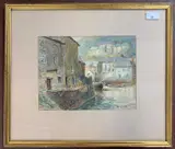 Polperro Harbour by Charles E. Hannaford, watercolour, sold Jun 2025