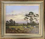 Breckland Pines by Wendy Reeves, oil on canvas, sold May 2025