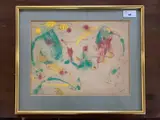 Abstract animals and figures by Hyman Segal, mixed media, sold May 2025