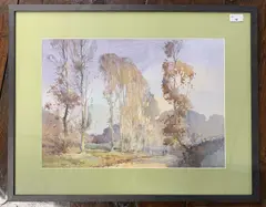 Coombe Lane by Jack Merriott, watercolour, sold May 2025
