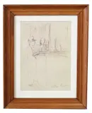 Men at Bar by Alan Lowndes, ink on paper, sold May 2025