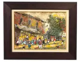 Flower Stall in Park Street Bristol by Barrington Tabb, oil on board, sold May 2025
