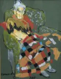 Portrait of the artist's mother by Derek Inwood, 1985, pastel, sold May 2025