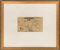 Preparatory ink on paper by Ralph Maynard Smith, ink on paper, sold May 2025