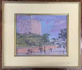 Norwich Castle from Castle Meadow by Patrick Boswell, oil on board, sold Apr 2025