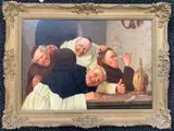 Merry Monks by Claudio Rinaldi, oil on canvas, sold Apr 2025