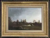 Abthorpe by Peter Newcombe, 1972, oil on canvas, offered Apr 2025