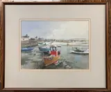 South Devon coastal scene by Brian Hayes, watercolour, sold Apr 2025