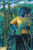 Untitled by Ras Ishi Butcher, acrylic on canvas, sold Nov 2025