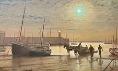 Low Tide, St Ives Harbour by Rodney Charman, oil on canvas, sold Nov 2025
