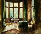 Interior at Holker Hall by David Weston, watercolour, sold Nov 2025