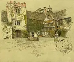 Ightham Mote House by Cecil Charles Windsor Aldin, print, sold Nov 2025