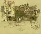 Ightham Mote House by Cecil Charles Windsor Aldin, print, sold Nov 2025