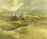 Above Llyn Geirionydd, Conwy by David Weston, oil, sold Nov 2025