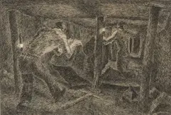 Unsigned by George Bissill, ink, sold Nov 2025