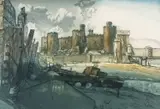 Conwy Castle by Gordon Miles, etching and aquatint, offered Nov 2025