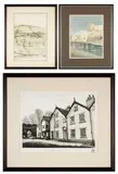 Farm, Bryn Y Maen by Tom Jones, watercolour and pencil, offered Nov 2025