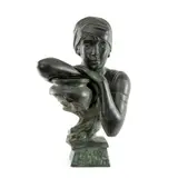 late 20th C., patinated bronze or copper alloy Art by Emmanuel Villanis Sculpture 'rebecca Au Puits', bronze, offered Nov 2025