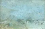 Mist, Sea, Sky, Llanddona by Gwilym Prichard, acrylic on card, sold Oct 2025