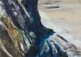 Sea Cliff 2 by Howard Coles, oil on card, offered Oct 2025
