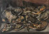 Unsigned by David Gould, oil on paper, offered Oct 2025