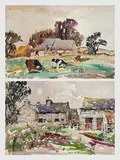 Unsigned by Will Evans, watercolour on card, sold Oct 2025