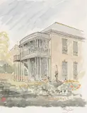 Colwyn Bay Hospital by Tom Jones, watercolour, offered Oct 2025