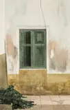 Green Window, Los Christianos by Tom Jones, watercolour, sold Oct 2025