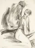 Untitled by Megan Jones, charcoal on paper, offered Oct 2025