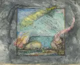 Collagraph by Christopher Shurrock, ink and watercolour, offered Oct 2025