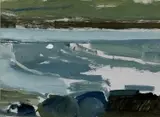 View Across the Surf, Porthmeor by Lucie Bray, oil on board, sold Oct 2025