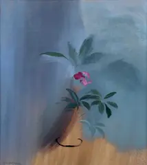 Blue Leaf Shade, 1985 by John Hitchens, oil on canvas, sold Oct 2025