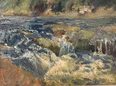 Highlands by Marian Kratochwil, oil on paper, sold Oct 2025
