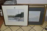 Comprising boats at their moorings by Edward Morris, watercolor, sold May 2023