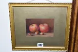 Still life with apples and hazelnuts by Frederick Spencer, watercolour on paper, sold May 2023