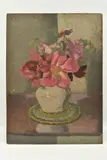 Summer flowers by John Wheatley, 1920, oil on board, sold Apr 2023