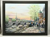 Strolling in paris by Phillip Bissell, acrylic on canvas, sold Apr 2023