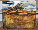 An autumn landscape by Oleg Danilyants, oil on board, sold Apr 2023